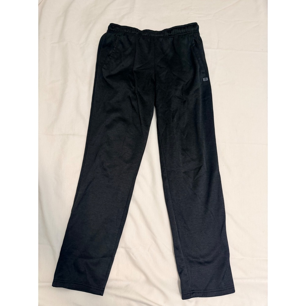 Layer 8 Mens Black Athletic Training Pants Medium Straight Leg Zipper Pocket